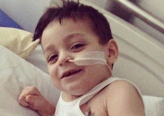 Bradley Lowery as he was treated for cancer when he was first diagnosed.