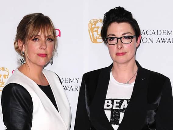 The Great British Bake Off presenters, Mel Giedroyc and Sue Perkins.