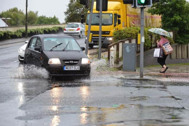 Heavy rain caused flooding in South Shields.