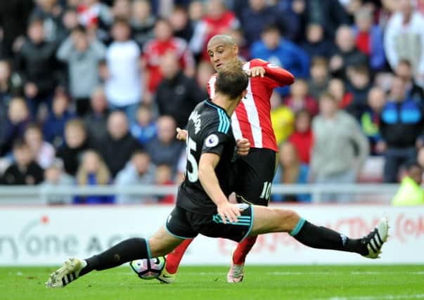Wahbi Khazri shoots at goal against West Brom. Picture by Frank Reid