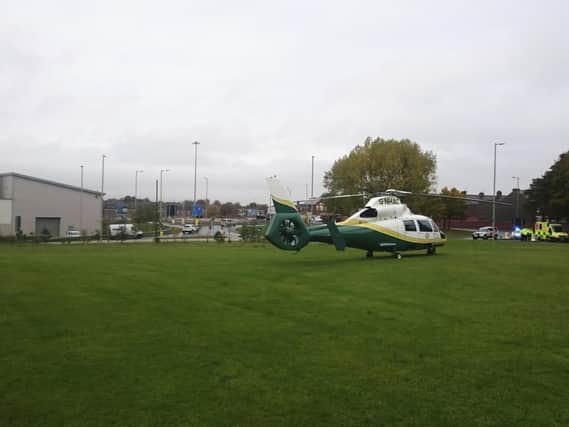 The Great North Air Ambulance was in attendance.
