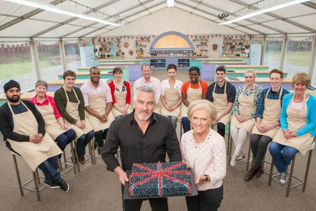 The contestants at the start of the GBBO series.