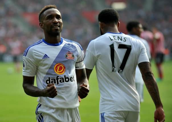 Jermain Defoe celebrates after putting Sunderland ahead at The St Marys Stadium, only for Southampton to score late on for a share of the spoils