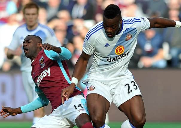 Lamine Kone gets the better of Pedro Obiang in last week's defeat at West Ham. Picture by Frank Reid