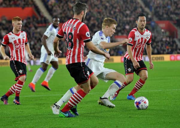 Duncan Watmore tries to force his way through at Southampton