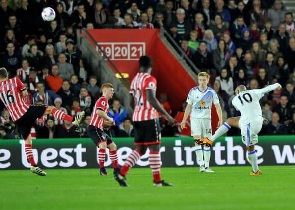 Wahbi Khazri fires over the bar after a good Sunderland move at St Mary's. Picture by Frank Reid