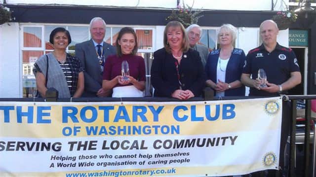 The Rotary Club of Washington with award-winners Phoebe Hedley, Sharon Hodgson, MP and Terry Rutherford.
