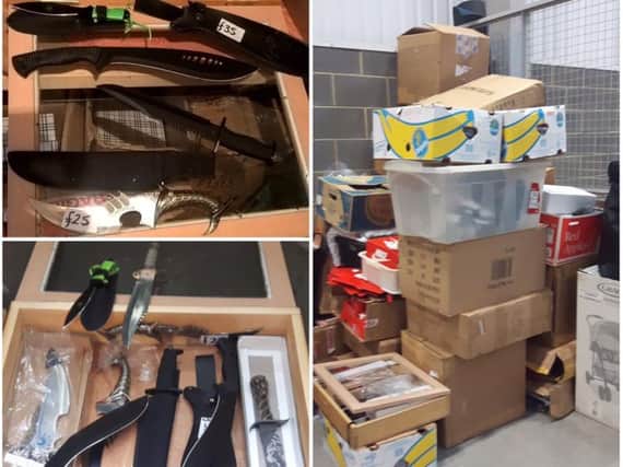 Fake goods seized by police in house raid.