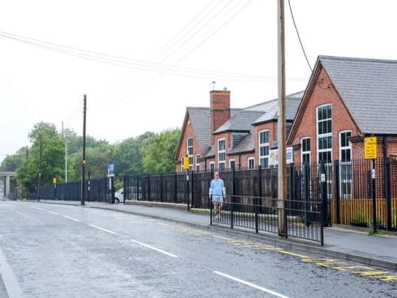 Manor Road outside Usworth Colliery Primary School