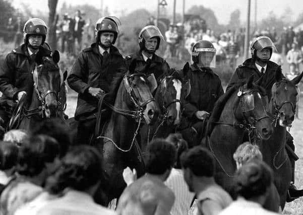 An image taken during the Battle of Orgreave .