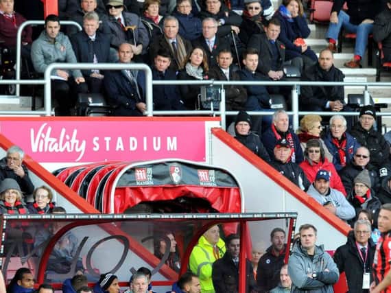 David Moyes watches from the stand at Dean Court. Picture by FRANK REID