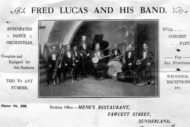 The notice promoting Fred Lucas and his band.