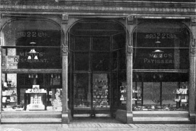 Mengs of Fawcett Street in 1900, showing the patisserie.