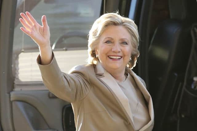 Democratic presidential candidate Hillary Clinton as she arrived to vote at her polling place in Chappaqua, N.Y.