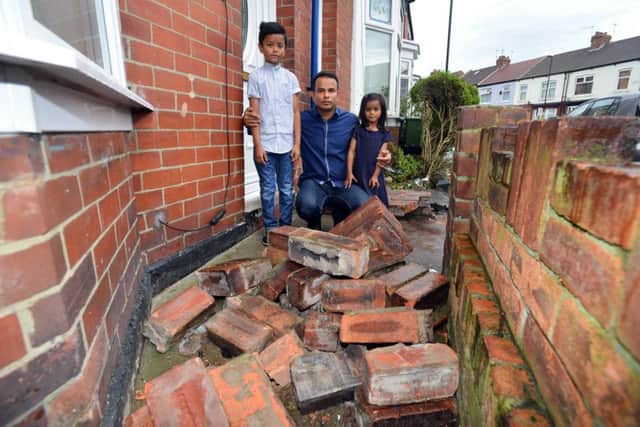 Syed Aminul Islam with son Syed Faiyaaz Islam aged 10 and daughter Syeda Inaaya Jahaan aged 6, after the crash in Eden House Road.