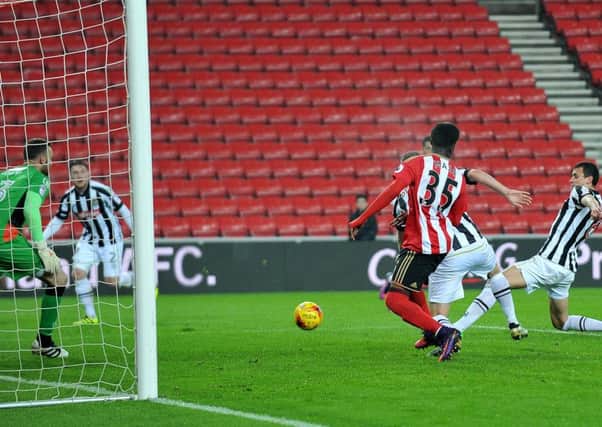 Notts County concede an own goal to give Sunderland Under-23s a 2-1 victory. Picture by Frank Reid