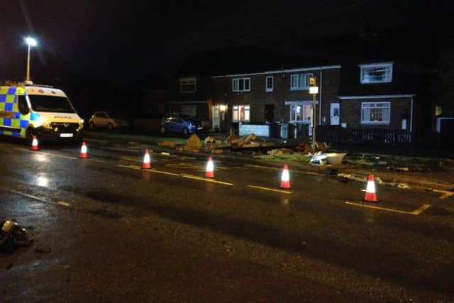 The aftermath of the crash in Shotton Colliery.