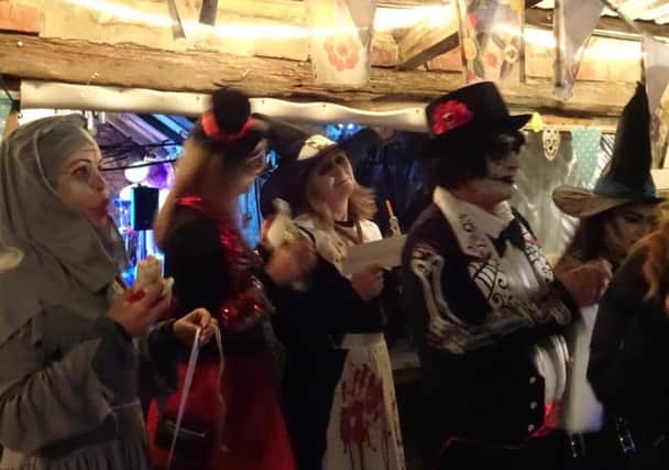 A group of Finnish students were entertained at a Halloween event in the Barn at Easington.