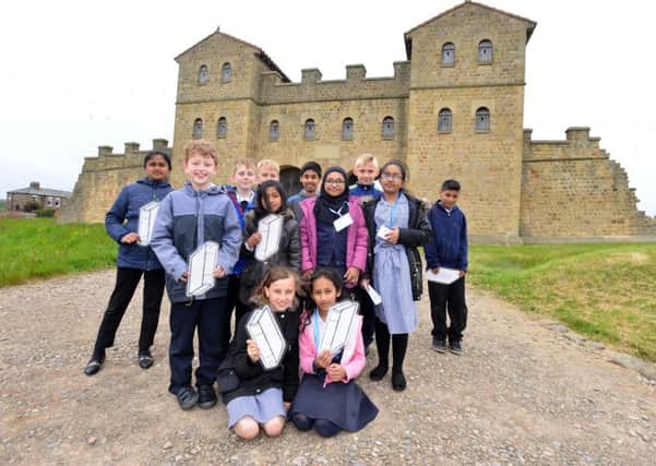 Hadrian Primary school children take part in a project at Arbeia Roman Fort