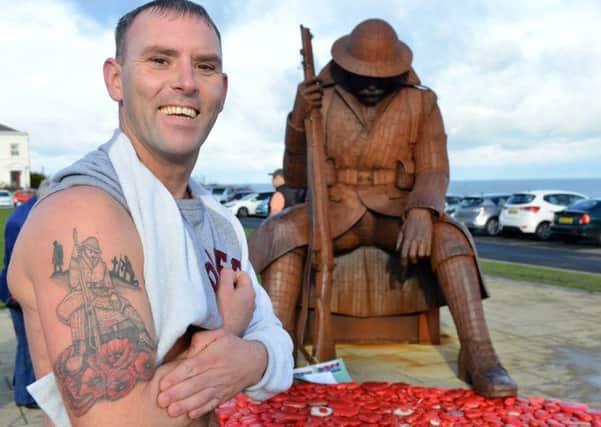 Shaun Henry's Seaham's Tommy statue tattoo