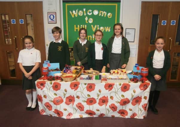 Hill View Junior School pupils Catherine Bell, William Taylor, Katherine Swift, Edie Lemberger-Simpson, Lucy Parker and Chloe Stewart.