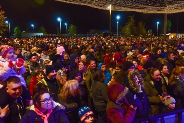 Crowds turn out to see the Christmas lights switched on in Sunderland.