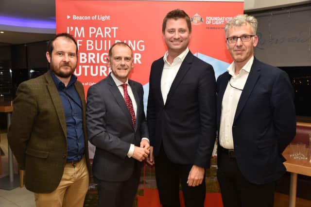 George Clarke with Look North's Jeff Brown and architects from FaulknerBrowns