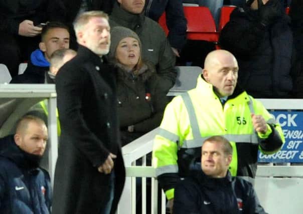 Hartlepool United manager Craig Hignett watches his side beat Cheltenham 2-0 last week. Picture by Frank Reid