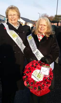 Kepier WI President Marian Ferguson and Lynn Race who laid a wreath on behalf of the WI on Remembrance Sunday.
