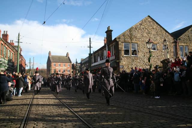 Hundreds lined the 1900s town's high street for the event.