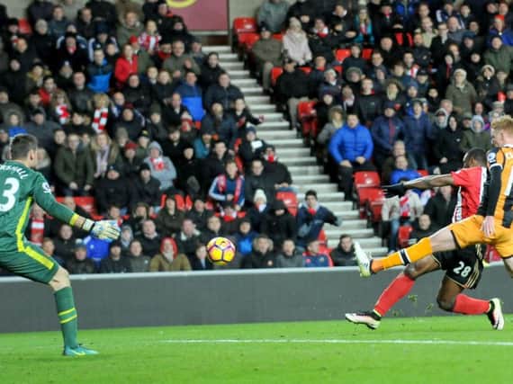 Victor Anichebe slams home his second goal. Picture by FRANK REID