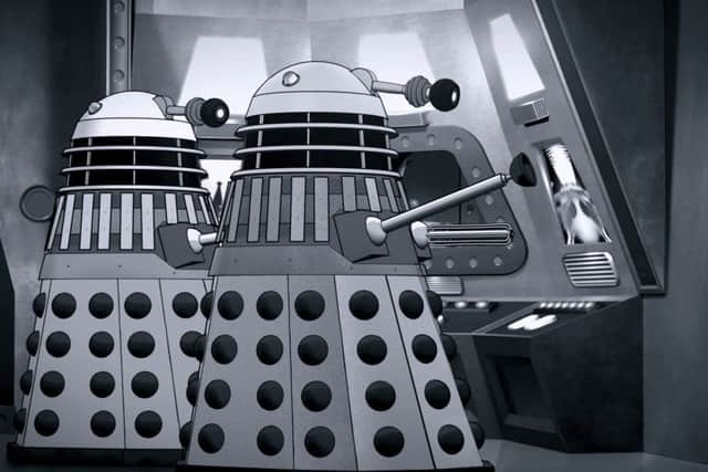 A still from the new recreation of Power of the Daleks