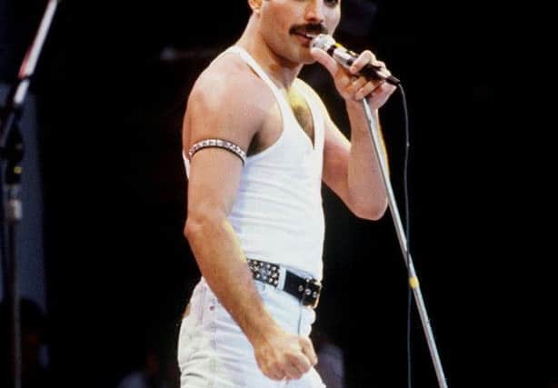 Freddie Mercury during the Live Aid concert. Picture: Press Association.