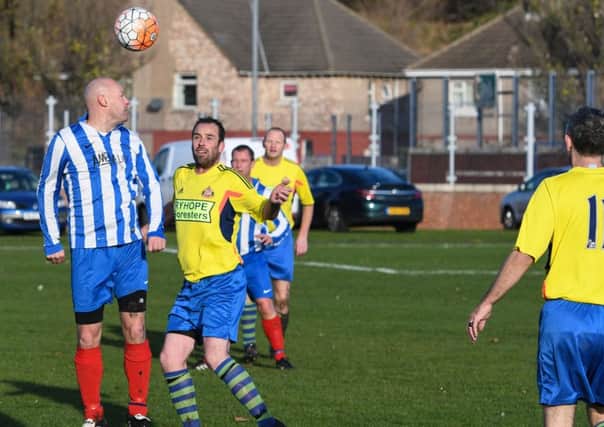 Ryhope Foresters (yellow) take on Hartlepool Touchdown in the Over-40s League last week