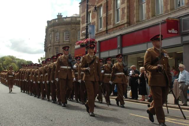 The 4th Regiment Royal Artillery marching through Sunderland this summer.