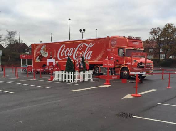 The Coca-Cola truck in Leechmere Road, Sunderland.