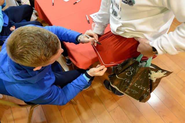Jordan Pickford signing a shirt at the SAFC Club Shop in the Galleries, Washington. Picture by FRANK REID