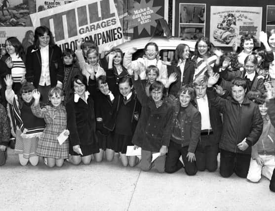 Chipper Club at the Odeon cinema 29 May 1974 old ref number 2162 Photographer John Forbes
Members of the Echo Chipper Club before a showing of the film Herbie Rides Again.  They won free tickets to the show in a recent painting competition held by the Chipper Club. see Thursday May 30 1974