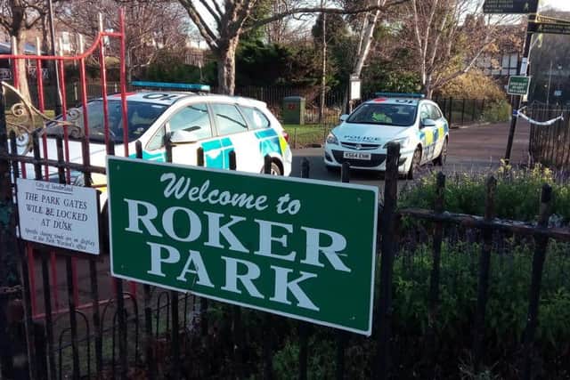 Police in Roker Park this morning