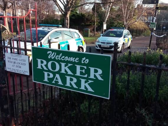 Police in Roker Park this morning