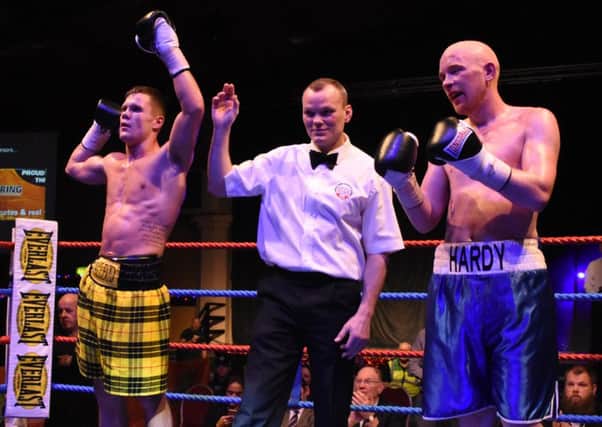 Isaac Macleod celebrates his victory at Rainton Meadows Arena. Picture by Craig Leng