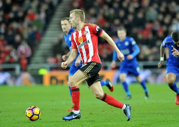 Sunderland midfielder Seb Larsson in action against Leicester City on Saturday.