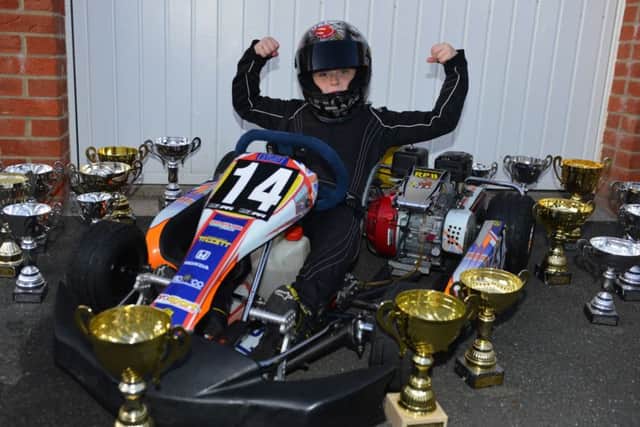 Go Karting regional champion Thomas Suggitt aged 7