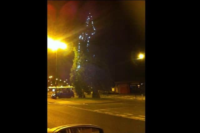 Hetton's Christmas tree outside the town's pool and leisure centre. Picture by Neil Bland.