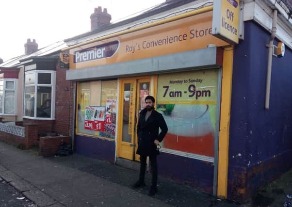 Usman Ali outside Ray's Convenience Store, in St Leonard's Street, Hendon, which was robbed on Saturday, December 10, 2016.