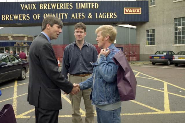 Frank Nicholson talks to Vaux workers on the brewery's last day


file pictures