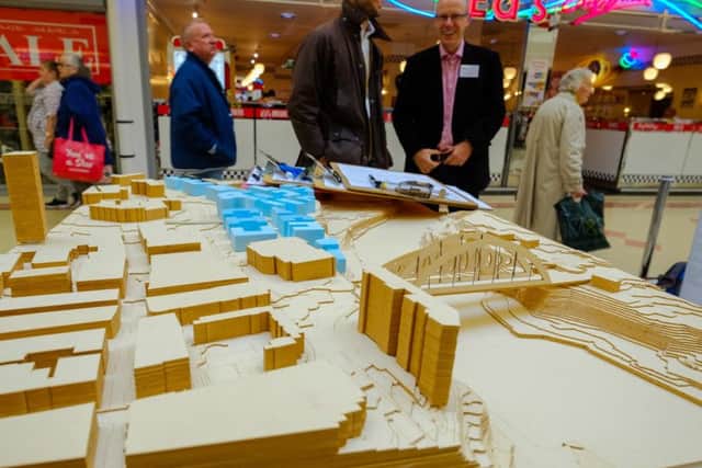 Plans for thre Vaux site on show to the public in The Bridges shopping centre.