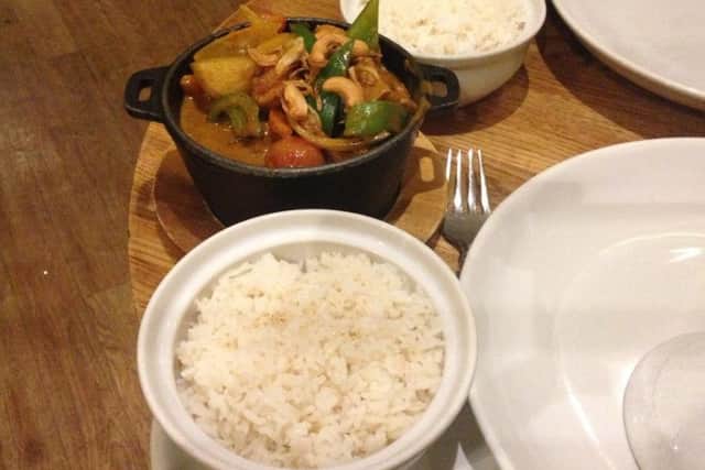 Nadon Thai's yellow curry, with vegetables and tofu.