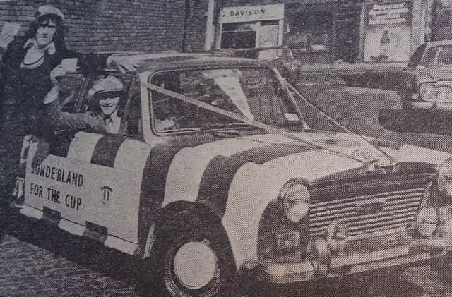 Tony James and Bob Scott ready for the off in their red and white Cup Special car.
