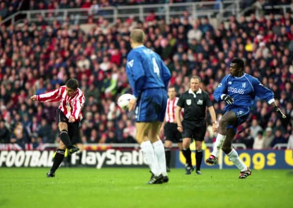 Kevin Phillips scores in Sunderland's famous 4-1 win over Chelsea in 1999. Picture by Peter Berry.
